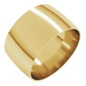 18K Yellow Or White Or Rose Gold Ultra-Lightweight Comfort-Fit Half Round Band