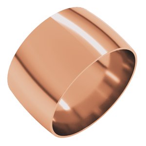 18K Yellow Or White Or Rose Gold Ultra-Lightweight Comfort-Fit Half Round Band