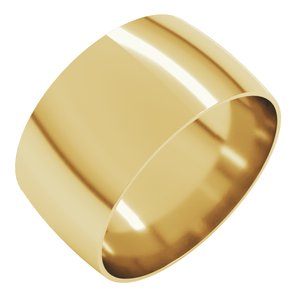 18K Yellow Or White Or Rose Gold Ultra-Lightweight Comfort-Fit Half Round Band