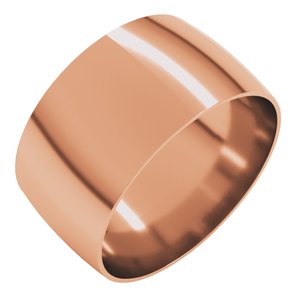 18K Yellow Or White Or Rose Gold Ultra-Lightweight Comfort-Fit Half Round Band
