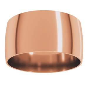 18K Yellow Or White Or Rose Gold Ultra-Lightweight Comfort-Fit Half Round Band