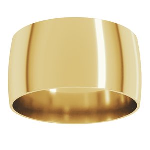 18K Yellow Or White Or Rose Gold Ultra-Lightweight Comfort-Fit Half Round Band
