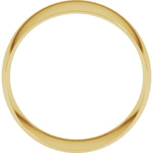 18K Yellow Or White Or Rose Gold Ultra-Lightweight Comfort-Fit Half Round Band