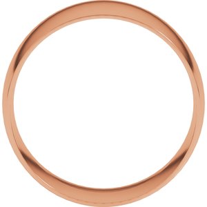 18K Yellow Or White Or Rose Gold Ultra-Lightweight Comfort-Fit Half Round Band