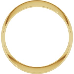 18K Yellow Or White Or Rose Gold Ultra-Lightweight Comfort-Fit Half Round Band
