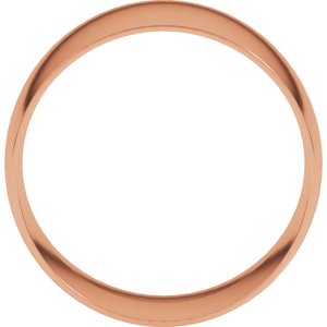18K Yellow Or White Or Rose Gold Ultra-Lightweight Comfort-Fit Half Round Band