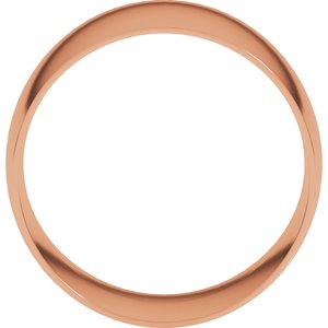 18K Yellow Or White Or Rose Gold Ultra-Lightweight Comfort-Fit Half Round Band