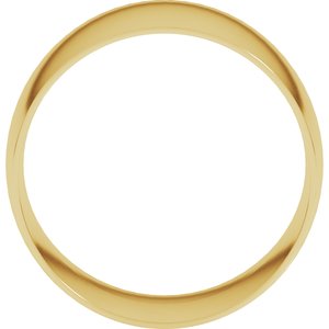 18K Yellow Or White Or Rose Gold Ultra-Lightweight Comfort-Fit Half Round Band