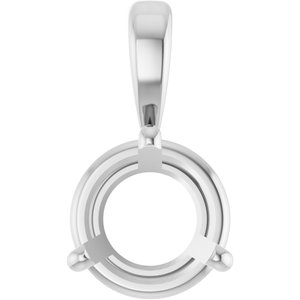 14K White Gold Round 6.5Mm Gh Si1-Si2 1 Ct Lab-Grown Diamond Solitaire 3-Prong Pendant