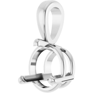 14K White Gold Round 6.5Mm Gh Si1-Si2 1 Ct Lab-Grown Diamond Solitaire 3-Prong Pendant