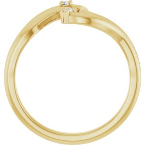 14K Yellow Gold Natural Diamond Round 1.5 Mm Polished .03 Ctw Natural Diamond Freeform Ring Size 7