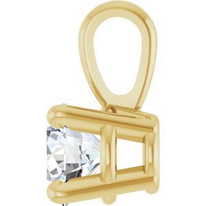14K Yellow Gold Round 4Mm :: 1/4 Ct Si1-Si2, Gh Polished 1/4 Ct Lab-Grown Diamond 4-Prong Solitaire Pendant