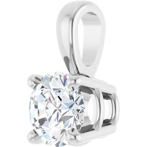 14K White Gold Round 4.5Mm /Si1-Si2, Gh Polished 1/3 Ct Lab-Grown Diamond 4-Prong Solitaire Pendant