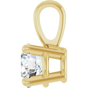 14K Yellow Gold Round 4.5Mm :: 1/3 Ct Si1-Si2, Gh Polished 1/3 Ct Lab-Grown Diamond 4-Prong Solitaire Pendant