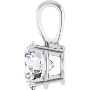 14K White Gold Round 7Mm /Si1-Si2, Gh Polished 1 1/4 Ct Lab-Grown Diamond 4-Prong Solitaire Pendant