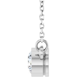 14K White Gold Round 4.5Mm G-H I1 1/3 Ct Natural Diamond Solitaire Necklace, Length: 18 In