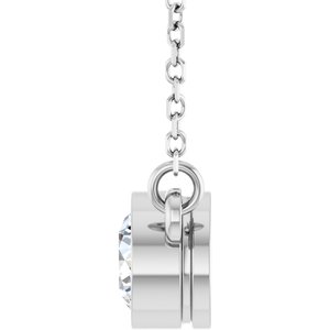 14K White Gold Round 5.2Mm Gh Si1-Si2 1/2 Ct Lab Grown Diamond Solitaire Necklace, Length: 18 In