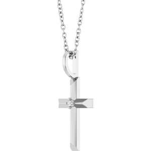 14K Yellow Gold Or Sterling Silver Round 1.2Mm G-H I1 .0075 Ct Natural Diamond Knife-Edge Necklace, Length: 18 In