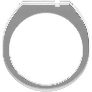Sterling Silver Polished Rectangle Cross Signet Ring Size 7