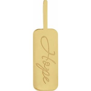 14K Yellow Gold Hope 27.9 X 7.8 Mm Polished Braille Pendant