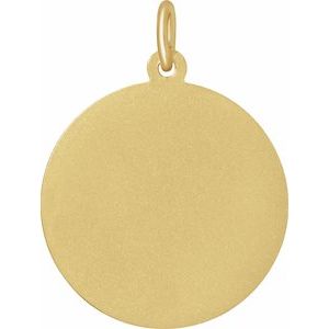 14K Yellow Gold 22 Mm Polished Round St. Joseph Medal
