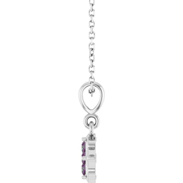 14K Yellow Or White Gold Round 2 Mm 16-18 In Polished Lab-Grown Gem Four Stone Necklace