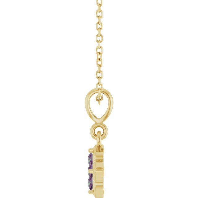 14K Yellow Or White Gold Round 2 Mm 16-18 In Polished Lab-Grown Gem Four Stone Necklace