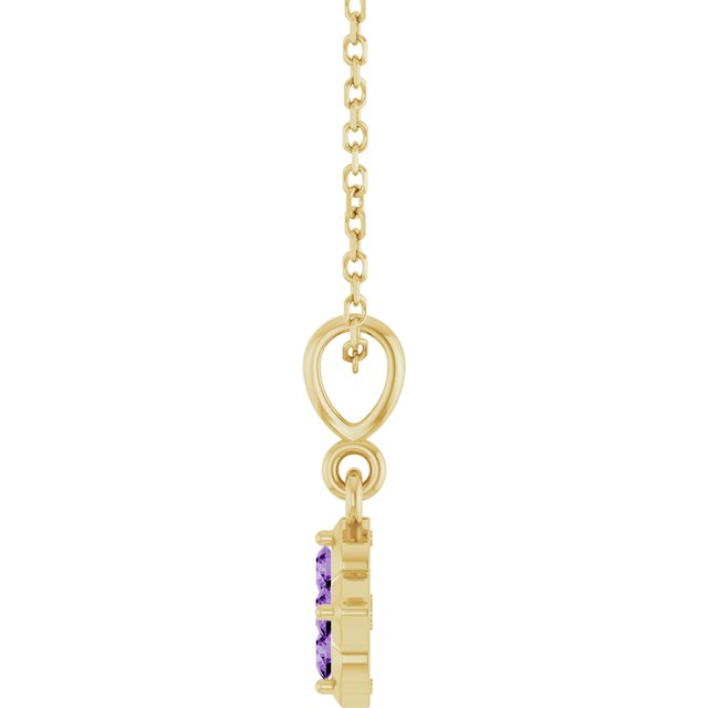 14K Yellow Or White Gold Round 2 Mm 16-18 In Polished Lab-Grown Gem Four Stone Necklace