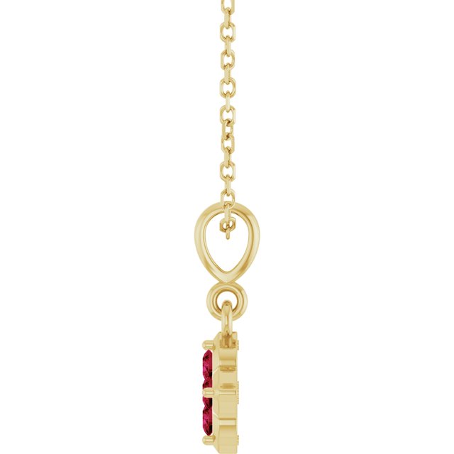 14K Yellow Or White Gold Round 2 Mm 16-18 In Polished Lab-Grown Gem Four Stone Necklace
