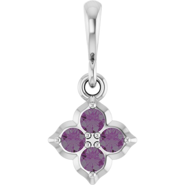 14K Yellow Or White Gold Round 2 Mm Polished Lab-Grown Gem Four Stone Pendant