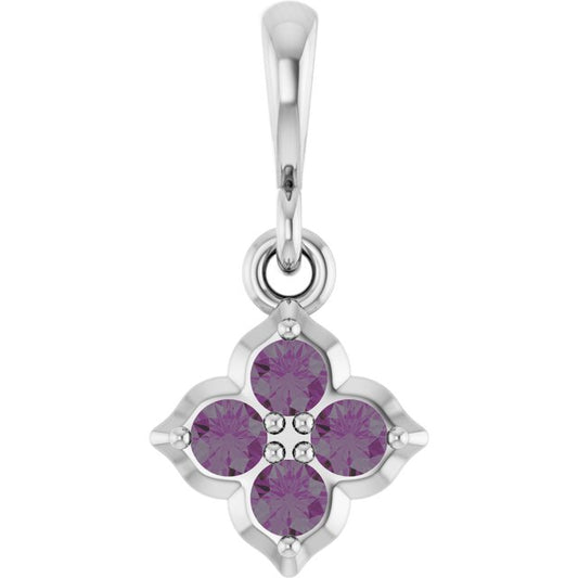 14K Yellow Or White Gold Round 2 Mm Polished Lab-Grown Gem Four Stone Pendant