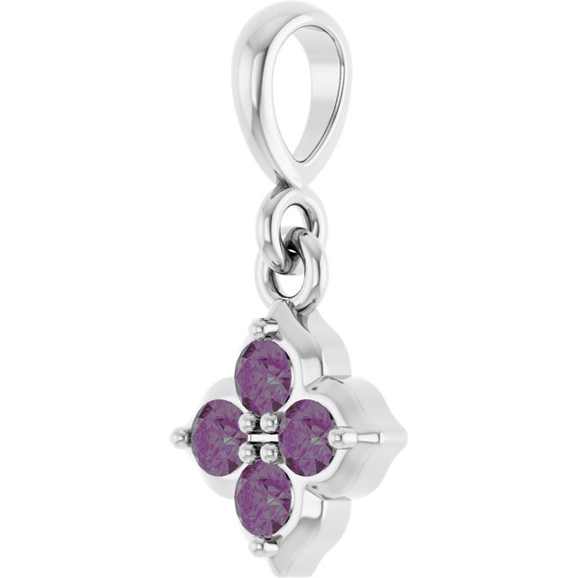 14K Yellow Or White Gold Round 2 Mm Polished Lab-Grown Gem Four Stone Pendant