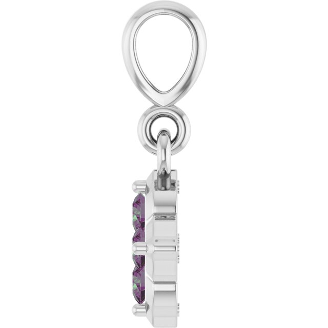 14K Yellow Or White Gold Round 2 Mm Polished Lab-Grown Gem Four Stone Pendant