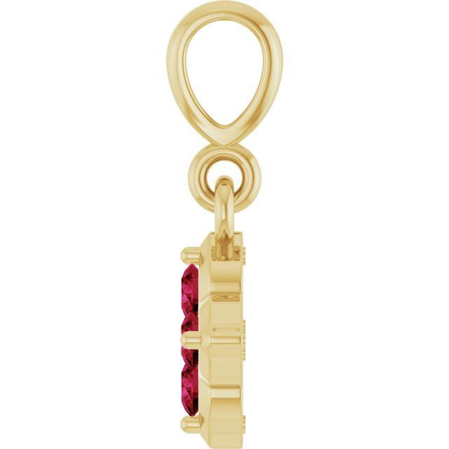 14K Yellow Or White Gold Round 2 Mm Polished Lab-Grown Gem Four Stone Pendant