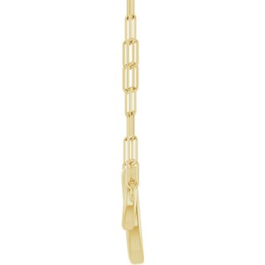 14K Yellow Gold 15.49 X 9.7 Mm 18 In Polished Double Circle Necklace