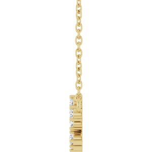 14K Yellow Gold Round G-H I1 1/6 Ctw Natural Diamond Branch Necklace, Length: 18 In
