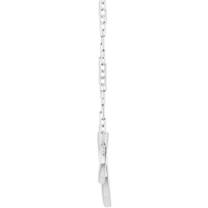14K White Gold 21.1 X 13.5 Mm 18 In Polished Double Circle Necklace