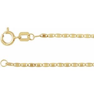 14K Yellow Gold Mirror Chain, Length: 7 In, Width: 1.3 Mm