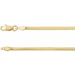 14K Yellow Gold ?Oval Snake Chain, Length: 7 In, Width: 1.95 Mm