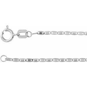 Sterling Silver Spring Ring Mirror Chain, Length: 7 In, Width: 1.3 Mm