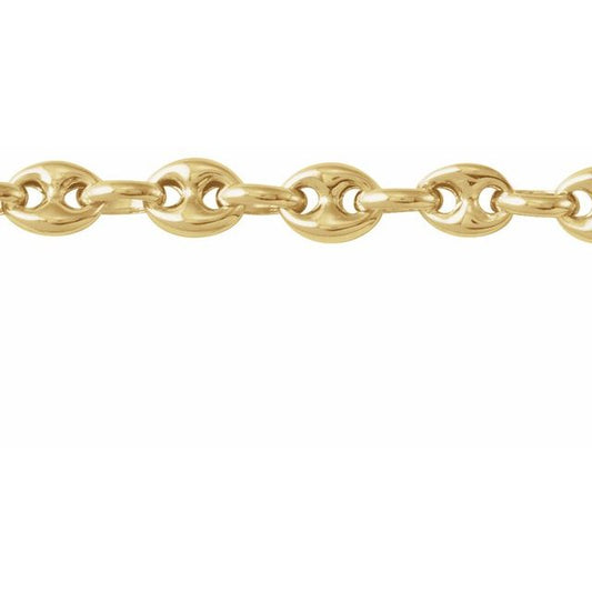 14K Yellow Gold Or Sterling Silver 3.8 Mm Polished Puffed Anchor Chain