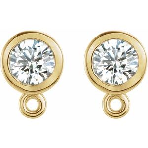 14K Yellow Gold Round 3.75Mm :: 1/5 Ct Si1-Si2, G-H 1/5 Ct Lab-Grown Diamond Bezel-set Friction Back Earring Top