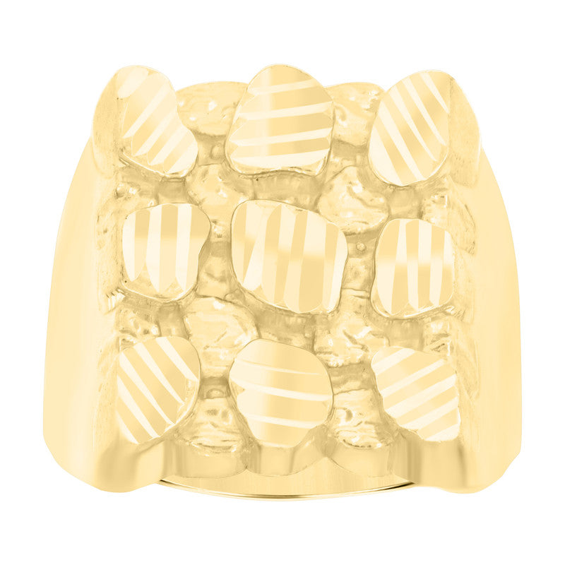 10kt Yellow Gold Mens Nugget Fashion Ring
