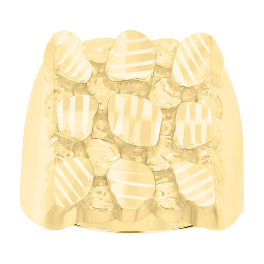 10kt Yellow Gold Mens Nugget Fashion Ring