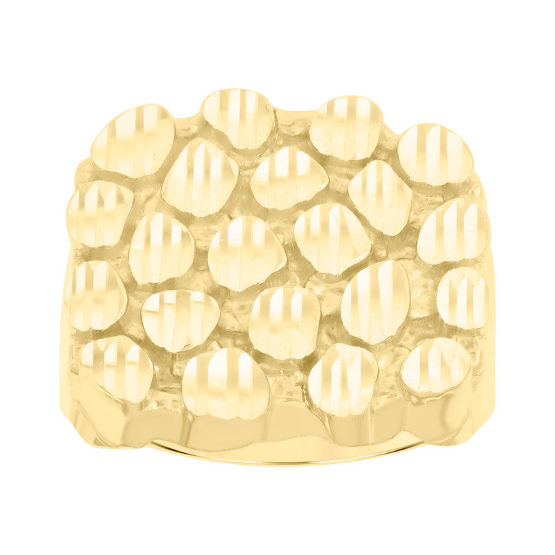 10kt Yellow Gold Mens Nugget Fashion Ring