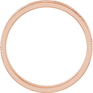 14k Yellow Or White Or Rose Gold Floral Flat Band