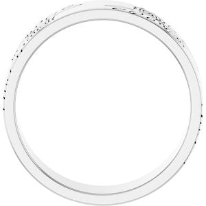 14k Yellow Or White Or Rose Gold Floral Flat Band