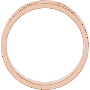 14k Yellow Or White Or Rose Gold Floral Flat Band