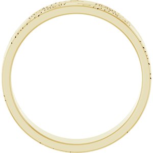 14k Yellow Or White Or Rose Gold Floral Flat Band