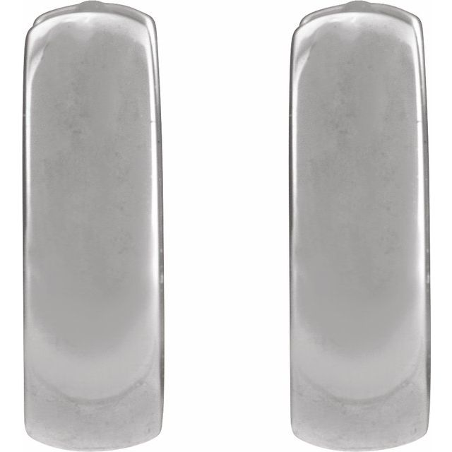14K Yellow Or White Gold Or Sterling Silver Or Platinum Pair Hinged Polished Huggie Hoop Earrings